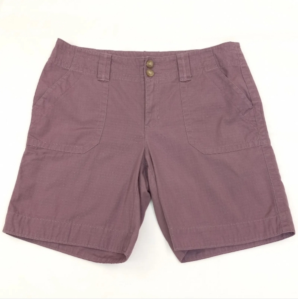 Sz 10 EDDIE BAUER Women's Purple 100% Cotton Casual Outdoor Shorts Exc Condition